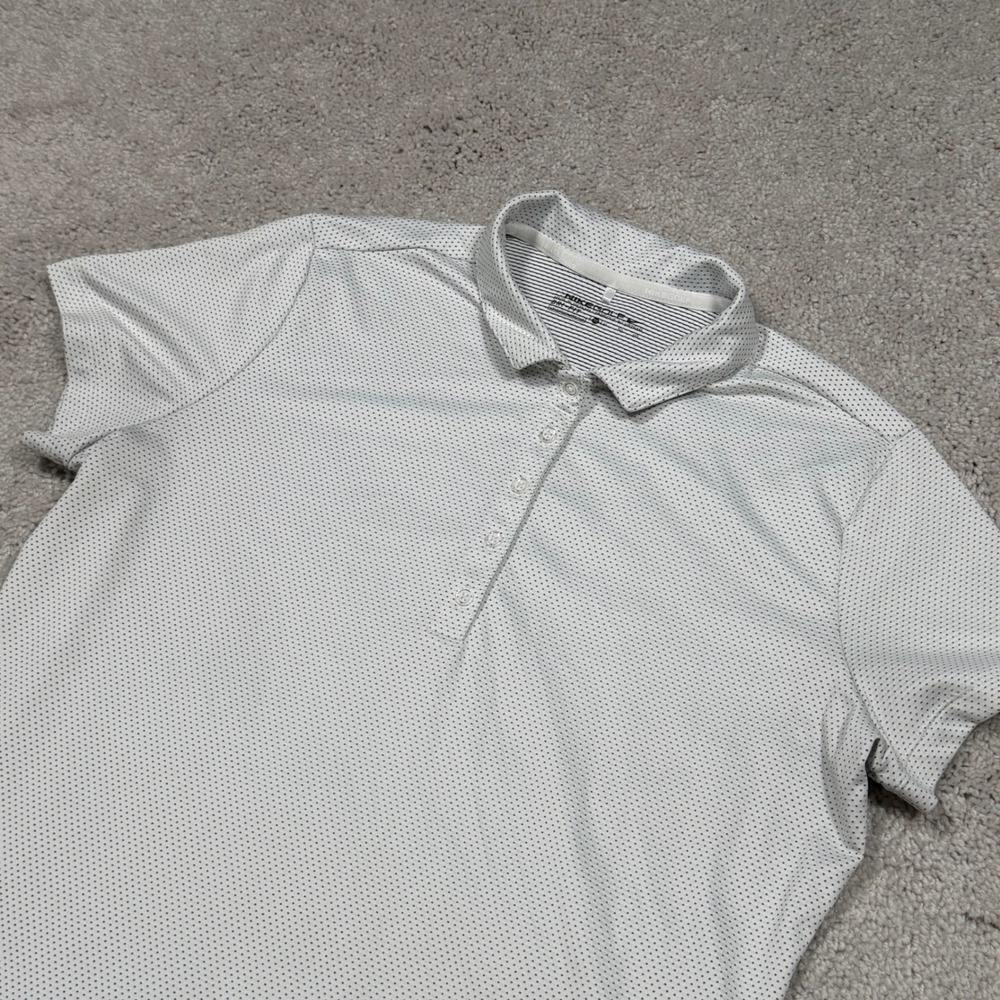 Nike Golf Womens Dri-FIT Micro Dot Short Sleeve Polo Shirt White XL 831273-100